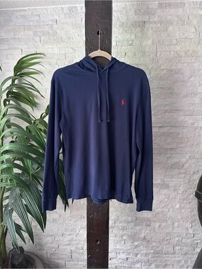 Polo Ralph Lauren Cotton Hooded Long-Sleeve Shirt with Red Pony Logo Boy S